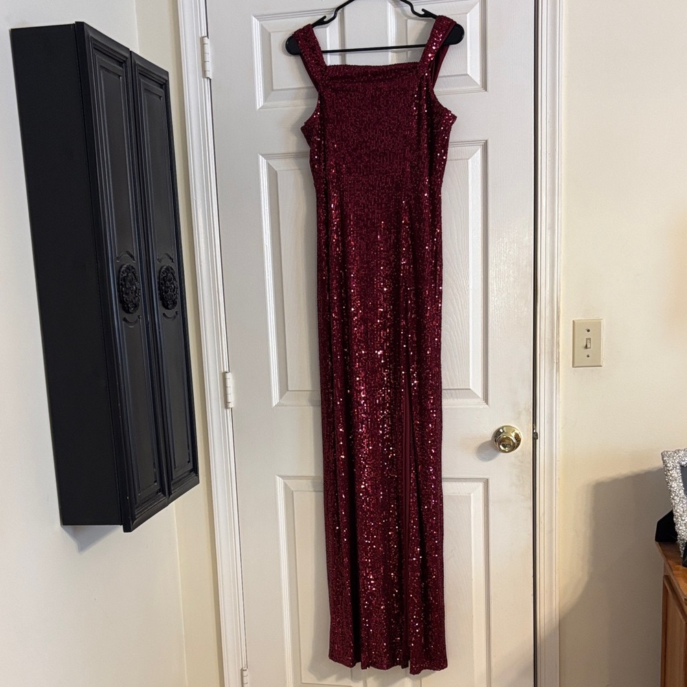 Speechless Deep Red Sequin Dress